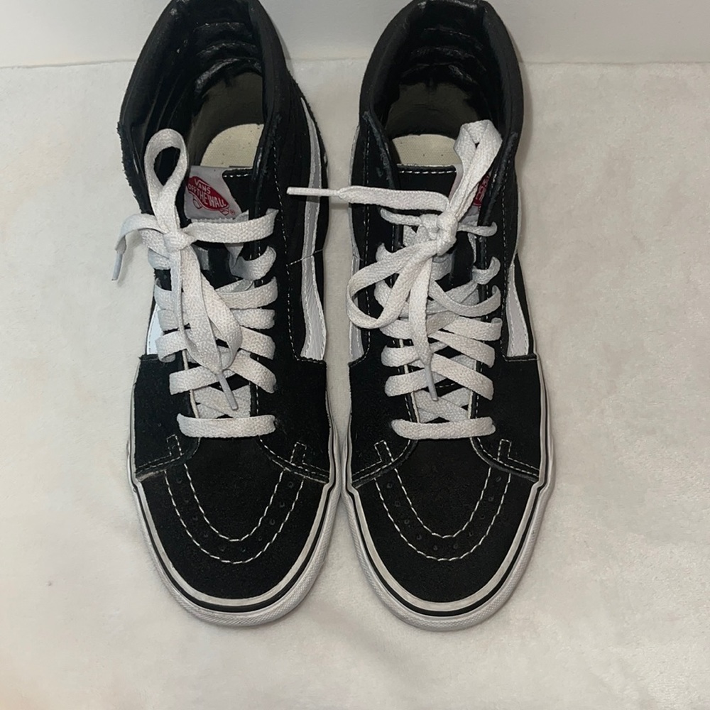 Black suede high top Vans